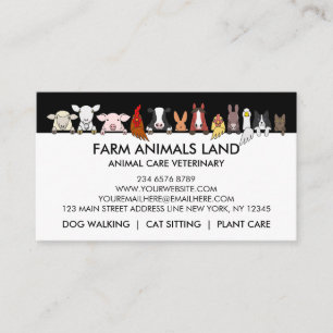 Cartão De Contato Clínica de Animais Mistos