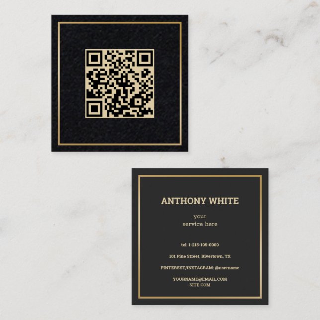 Cartão De Contato Código de varredura QR Premium (Frente/Verso)