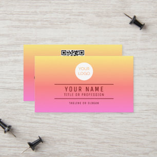 Cartão De Contato Código QR Cores do nascer do Sol Nome Logotipo Pro