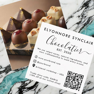 Cartão De Contato Código QR de Foto da Marca de Chocolatier em Scrip