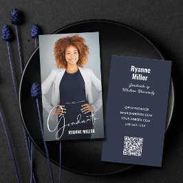 Cartão De Contato Código QR de Foto do formando