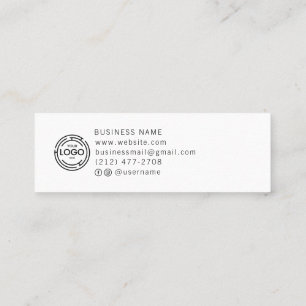 Cartão De Contato Coleção Branca Simples de Logotipo Personalizado d