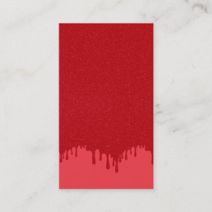 Cartão de Contato com Design de Gotejamento Vermel