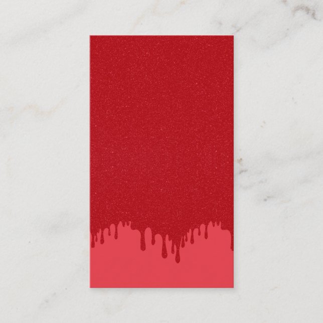 Cartão de Contato com Design de Gotejamento Vermel (Frente)