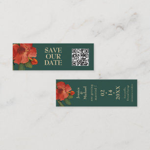 Cartão De Contato 🌹 com Rosa de QR Romance: Art Nouveau Splendor