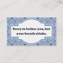 Cartão De Contato Conversação Desconfortável, Respiração Chateada