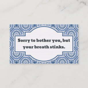 Cartão De Contato Conversação Desconfortável, Respiração Chateada