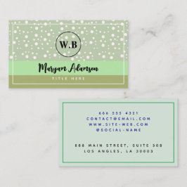 Cartão De Contato Cores Verde-Salvia Simples e Sofisticadas, Monogra