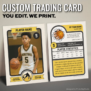 Cartão De Contato Cromo de Basquete Personalizado Vintage, Esporte D
