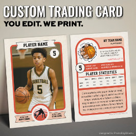 Cartão De Contato Cromo de Basquete Personalizado Vintage, Jogador V