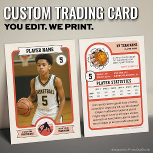 Cartão De Contato Cromo de Basquete Personalizado Vintage, Jogador V