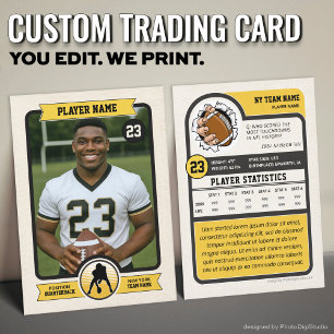 Cartão De Contato Cromo de Futebol Customizado Vintage, Jogador de O