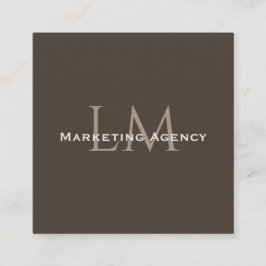 Cartão De Contato Custom QR Monogram Calling Card Taupe Brown