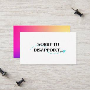 Cartão De Contato Desculpe Desapontar