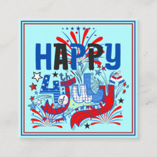 Cartão De Contato Desenho de Celebração Patriótica Feliz 4 de Julho