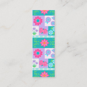 Cartão De Contato Desenho de Flores Vibrantes em Flor