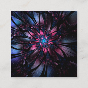Cartão De Contato design de flor fractal abstrato.