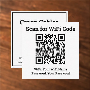 Cartão De Contato Detalhes do Hotel Wifi Mais Código QR Mais Endereç