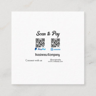 Cartão De Contato Digitalize para pagar código q r paypal venmo adic