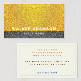 Cartão De Contato (Dourado, Preto, Marfim) Elegante e Moderno Quadro