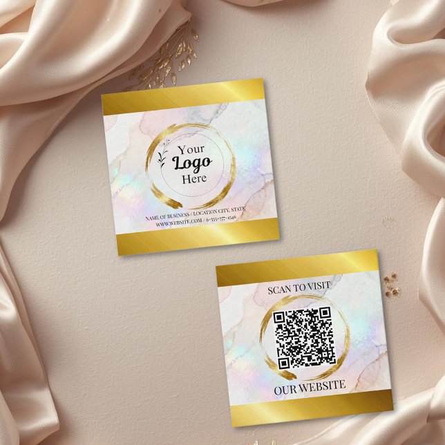 Cartão De Contato Elegant Gold business logo Modern  (Criador carregado)