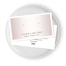 Cartão De Contato Elegante Rosa Dourado de Borda Branca com Vista