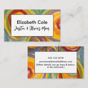 Cartão De Contato Encontro de Mães Círculos Pintados Coloridos