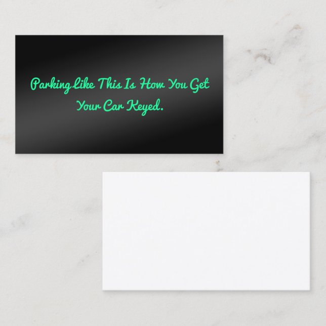 Cartão De Contato Engraçado Estacionamento Mau (Frente/Verso)