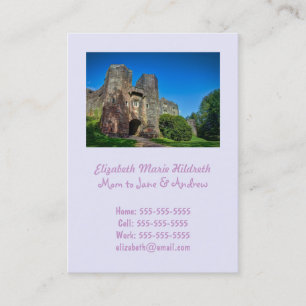 Cartão De Contato Entrada do Castelo Inglês no Dia do Verão