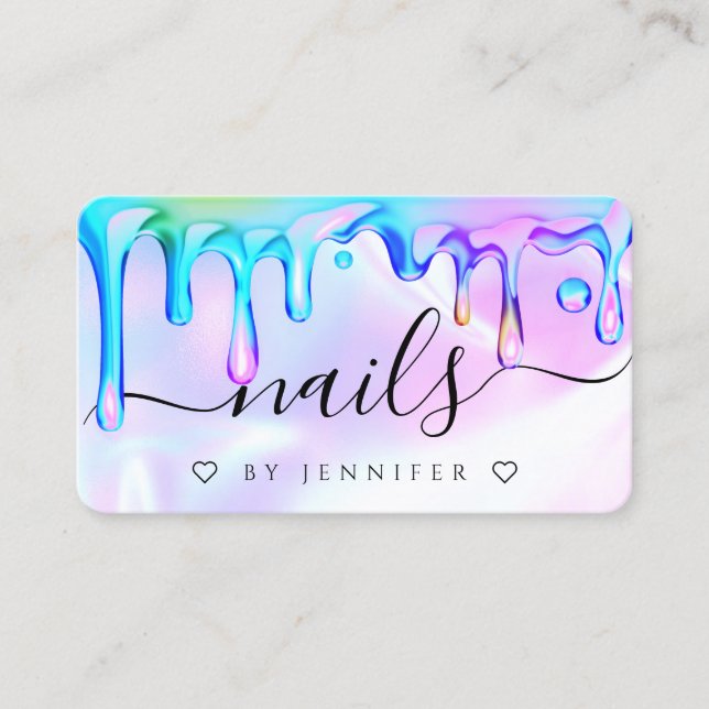 Cartão De Contato Esmalte Holográfico com Gotejamento de Unhas Códig (Frente)