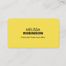 Cartão De Contato Estudante de Formando Amarelo Simples e Moderno
