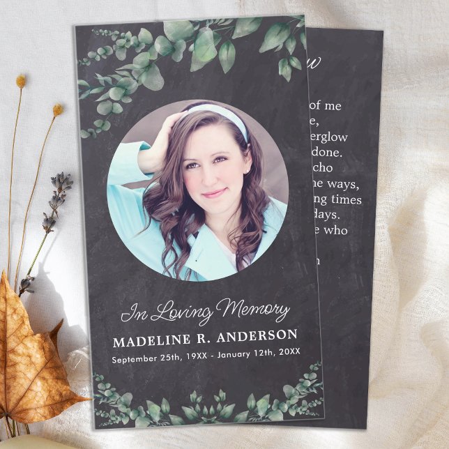 Cartão De Contato Eucalyptus Simpatia Funerária Oradora Cinza Tarde (Criador carregado)