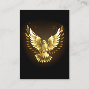 Cartão De Contato Faux Gold Foil Peace Dove em Preto