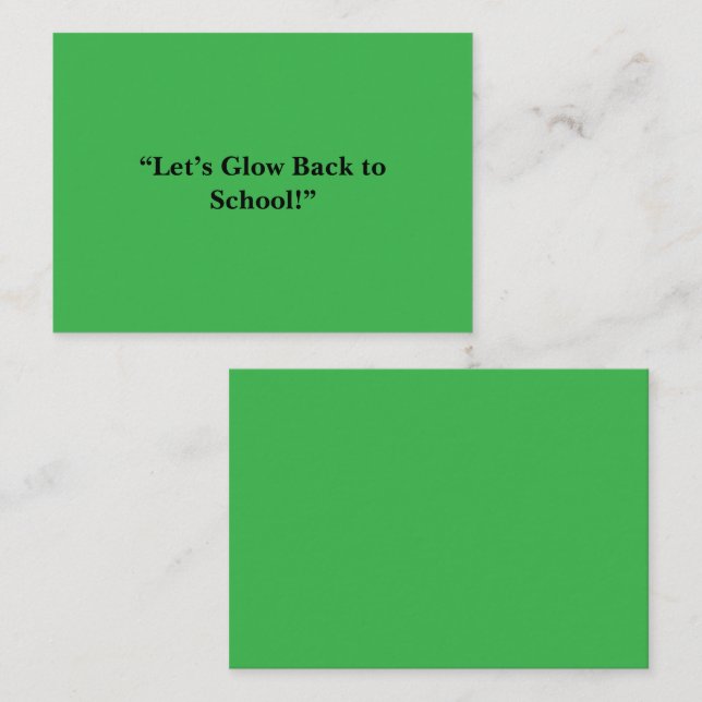 Cartão De Contato Flat Neon Green Background – School Texture (Frente/Verso)