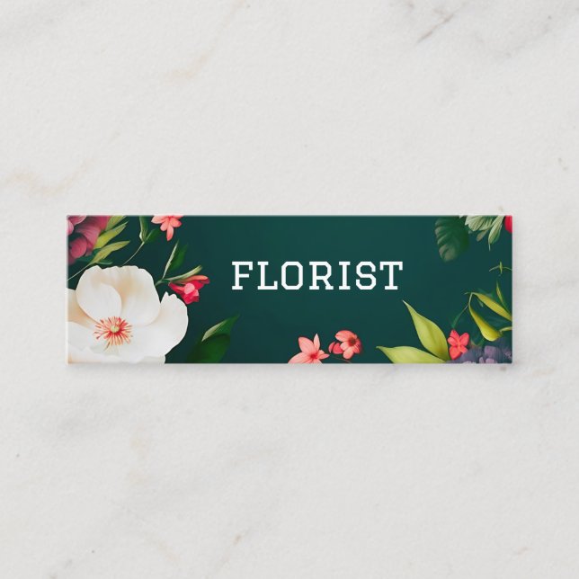 Cartão De Contato flores e folhagem (Frente)