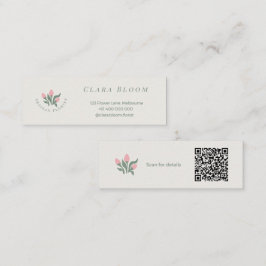Cartão De Contato Florista Artesanal Código QR Botânico Minimalista