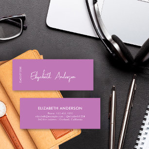 Cartão De Contato Formatura de Estudante Graduado Roxo Moderno e Ous