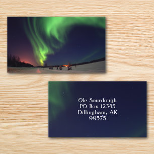 Cartão De Contato Foto da Aurora Boreal