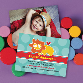 Cartão De Contato Foto do perfil do Fio Colorido do Leão de Cartoon 