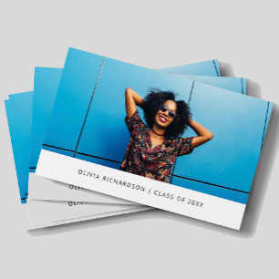 Cartão De Contato Foto e nome clássico de graduação profissional