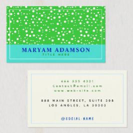 Cartão De Contato Fronteira Moderna (Branco, Verde, Turquesa, Marfim