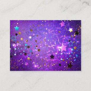 Cartão De Contato Fundo de papel alumínio roxo com estrelas