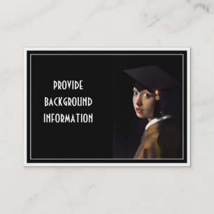 Cartão De Contato Garota com chapéu de graduação