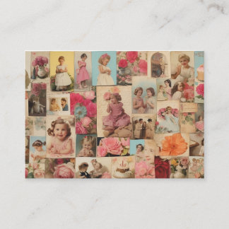 Cartão De Contato Girl Birthday Collage