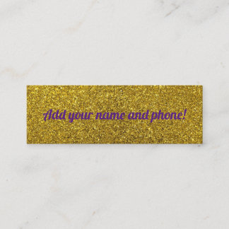 Cartão De Contato Glitter espumante de ouro personalizado