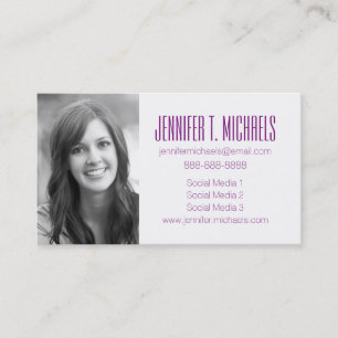 Cartão De Contato Graduação de Fotos  Abstrato púrpura