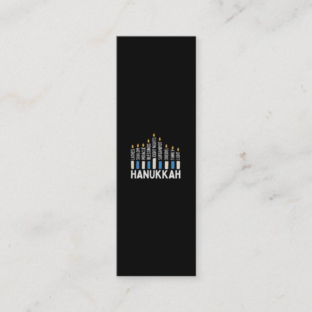 Cartão De Contato Hanukkah Jewish Holiday Menorah Jew (Frente)