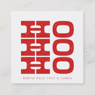 Cartão De Contato Ho Ho Ho da placa de Papai noel (estilo letterpres