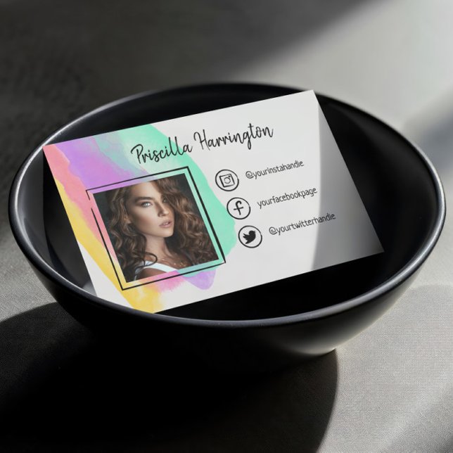 Cartão De Contato Ícones de mídia social desenhados à mão Foto de aq (Criador carregado)