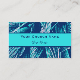 Cartão De Contato Igreja Cristã Pastor Moderno Turquesa Natureza